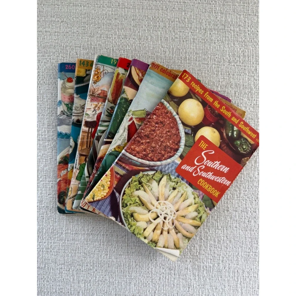 Vintage Set of 7 Culinary Arts Institute Cookbooks 1956-Melanie DeProft Director
